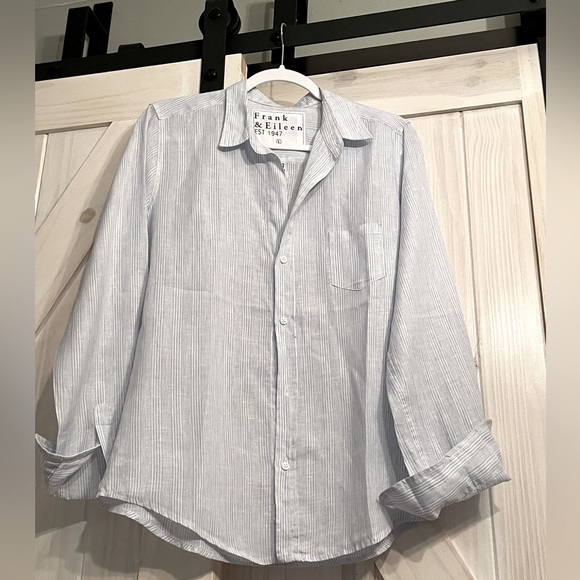 Frank & Eileen Large Barry Linen Stripe Like New Excellent Condition - Picture 3 of 10